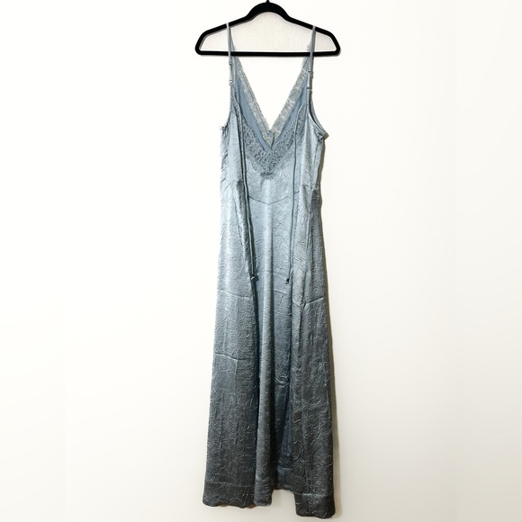 Free People Maybe Forever Maxi Dress in Gray Blue Size 10 NWT - Picture 9 of 13